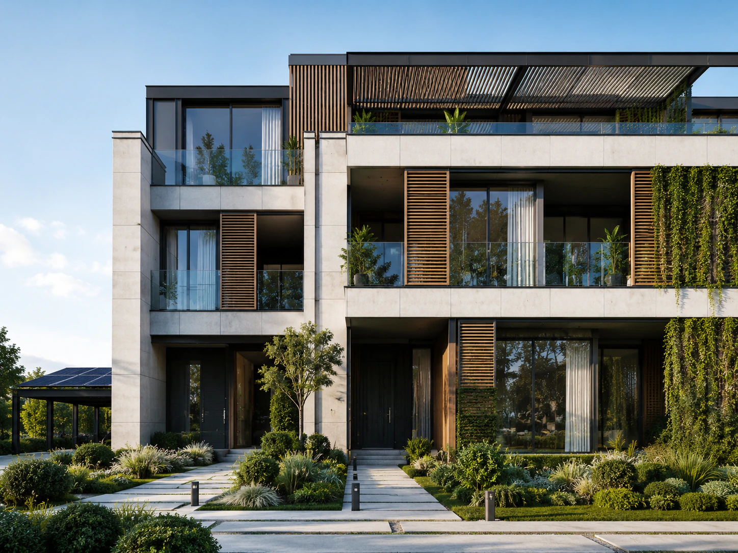 Architettura residenziale contemporanea sostenibile